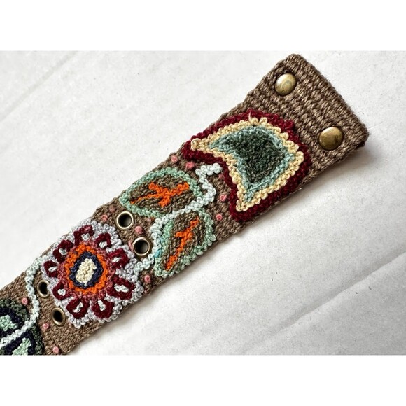 Pistil 100% Wool Embroidered Boho Belt Women's 1.75” Size M Adjustable Floral - Picture 6 of 10